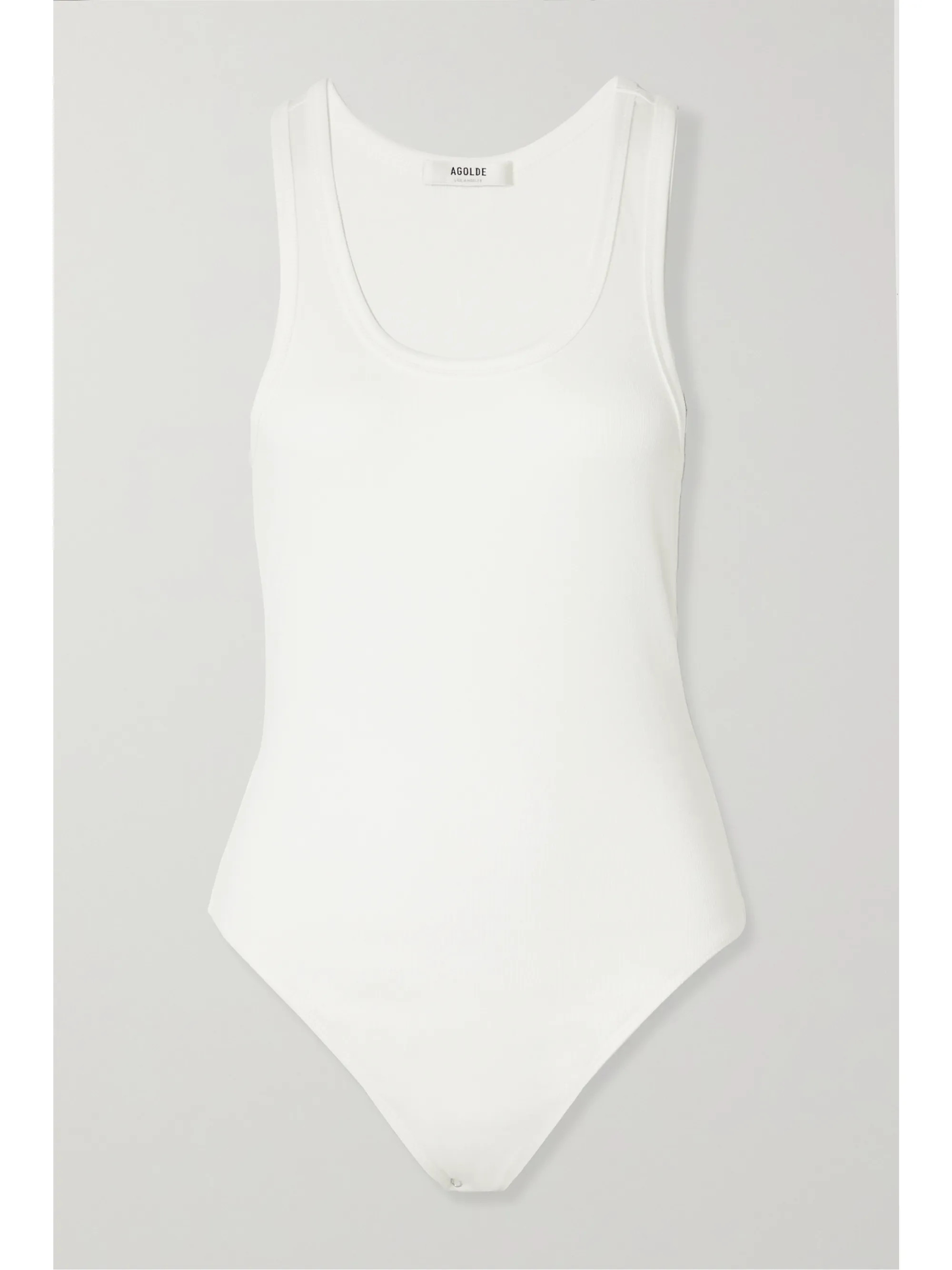 White Ribbed stretch-jersey bodysuit | AGOLDE | NET-A-PORTER | NET-A-PORTER (UK & EU)