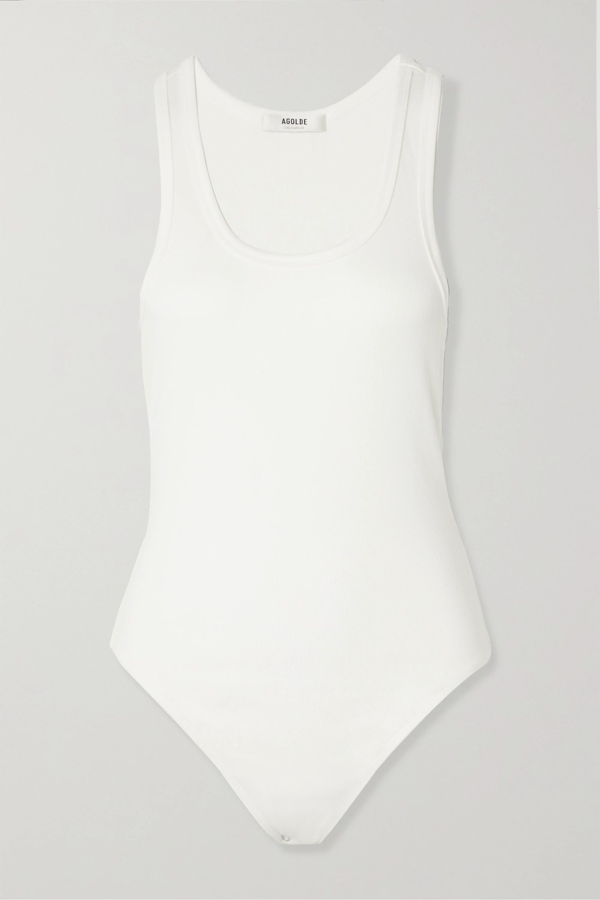 White Ribbed stretch-jersey bodysuit | AGOLDE | NET-A-PORTER | NET-A-PORTER (UK & EU)