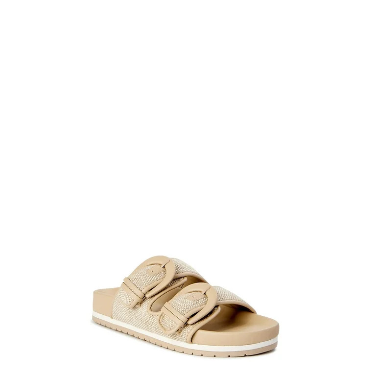 Time and Tru Women's Dressy Footbed Slide Sandals - Walmart.com | Walmart (US)