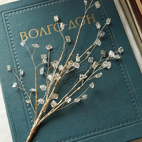 5-Pack Artificial Glitter Berry Stem Ornaments, Champagne Glitter Berry Stems Christmas Decoration with Shiny Crystal, Versatile DIY Wreath Crafts, Wedding Holiday Party Decorative Sticks (1, Crystal) | Amazon (US)