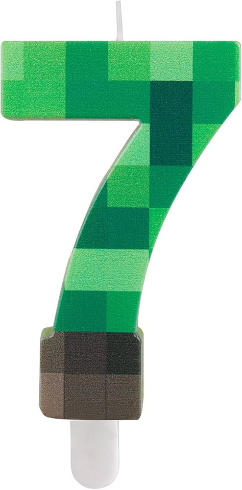 Green TNT Candles Themed Birthday Candles,Green Number 7 Candles TNT Cake Toppers,Pixel Cake Cand... | Amazon (US)