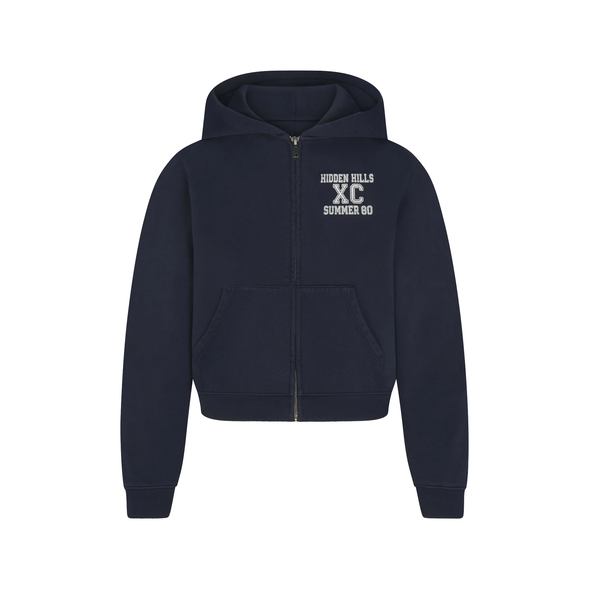 BOYFRIEND FLEECE ZIP UP HOODIE | NAVY HIDDEN HILLS | SKIMS | SKIMS (US)
