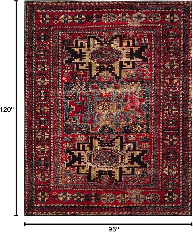 SAFAVIEH Vintage Hamadan Collection Area Rug - 8' x 10', Red & Multi, Oriental Traditional Persia... | Amazon (US)