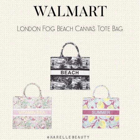 Walmart London Fog Women's Beach Canvas Tote Bag, Tropical Palm. 

#LTKSeasonal #LTKItBag #LTKFindsUnder50