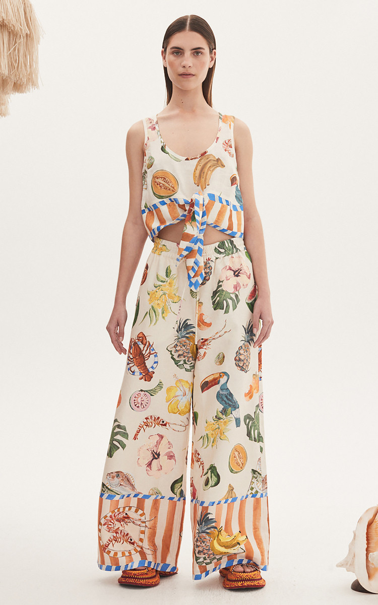 Theo Printed Linen Tank Top | Moda Operandi (Global)