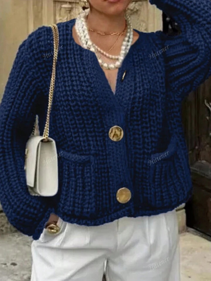 Women Button Down Pocket Loose Casual Knit Cardigan, Autumn/Winter | SHEIN USA | SHEIN