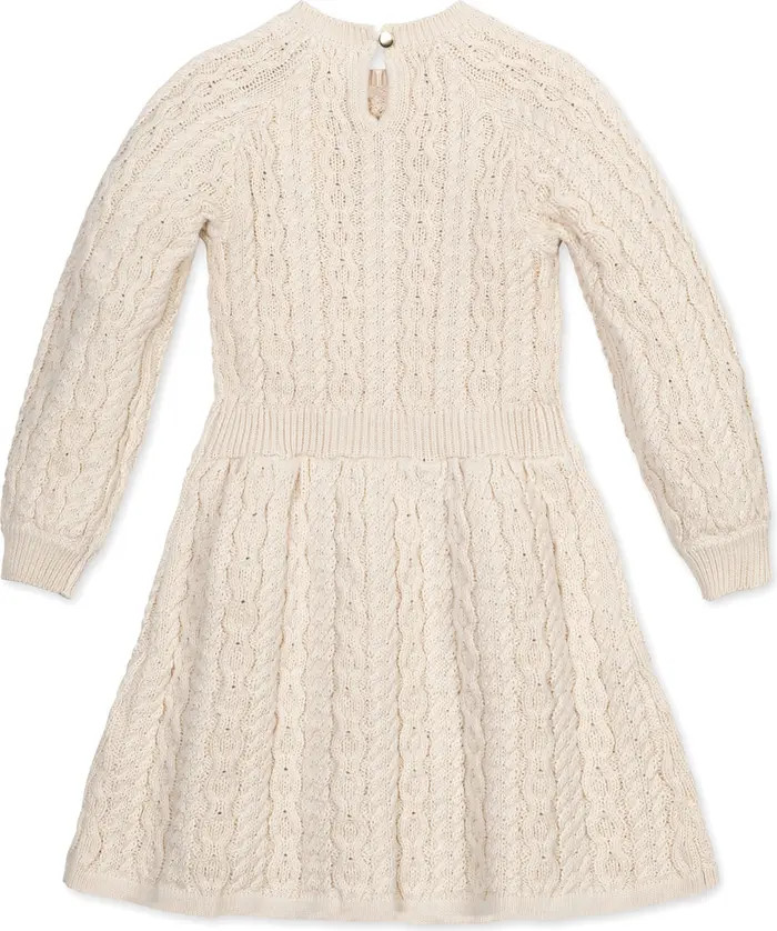 Kids' Organic Rosette Detail Cable Knit Sweater Dress | Nordstrom