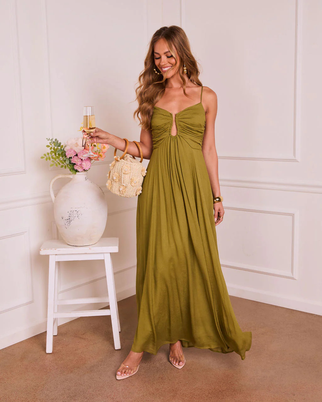 Emarah Cut Out Fit And Flare Midi Dress | VICI