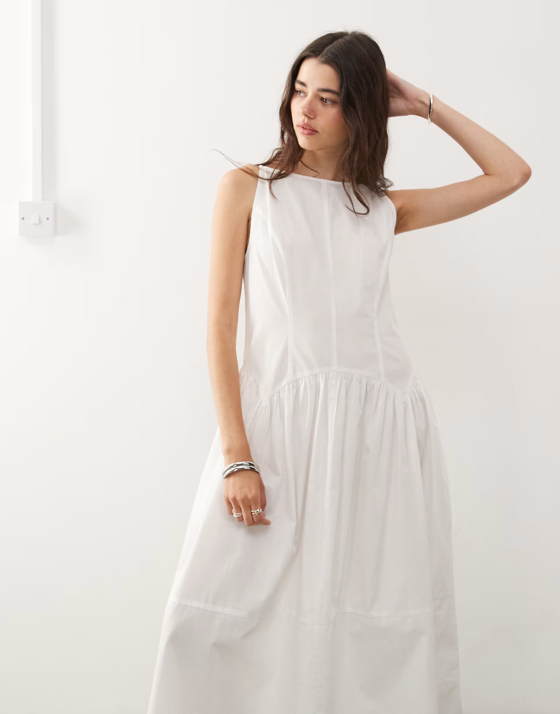 COLLUSION high neck dress in white | ASOS | ASOS (Global)