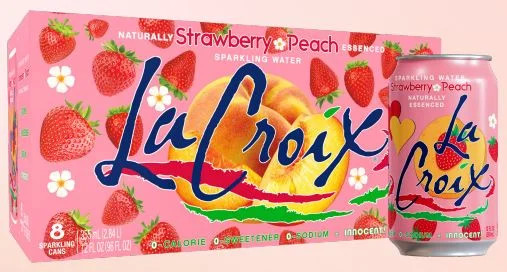 LaCroix Strawberry Peach, Sparkling Water, 8 Pack, 12 oz Cans | Walmart (US)