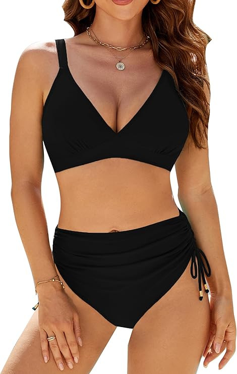 Edelqual Women High Waisted Bikini Sets Tummy Control Swimsuits Two Piece Bathing Suit 2025 Full ... | Amazon (US)