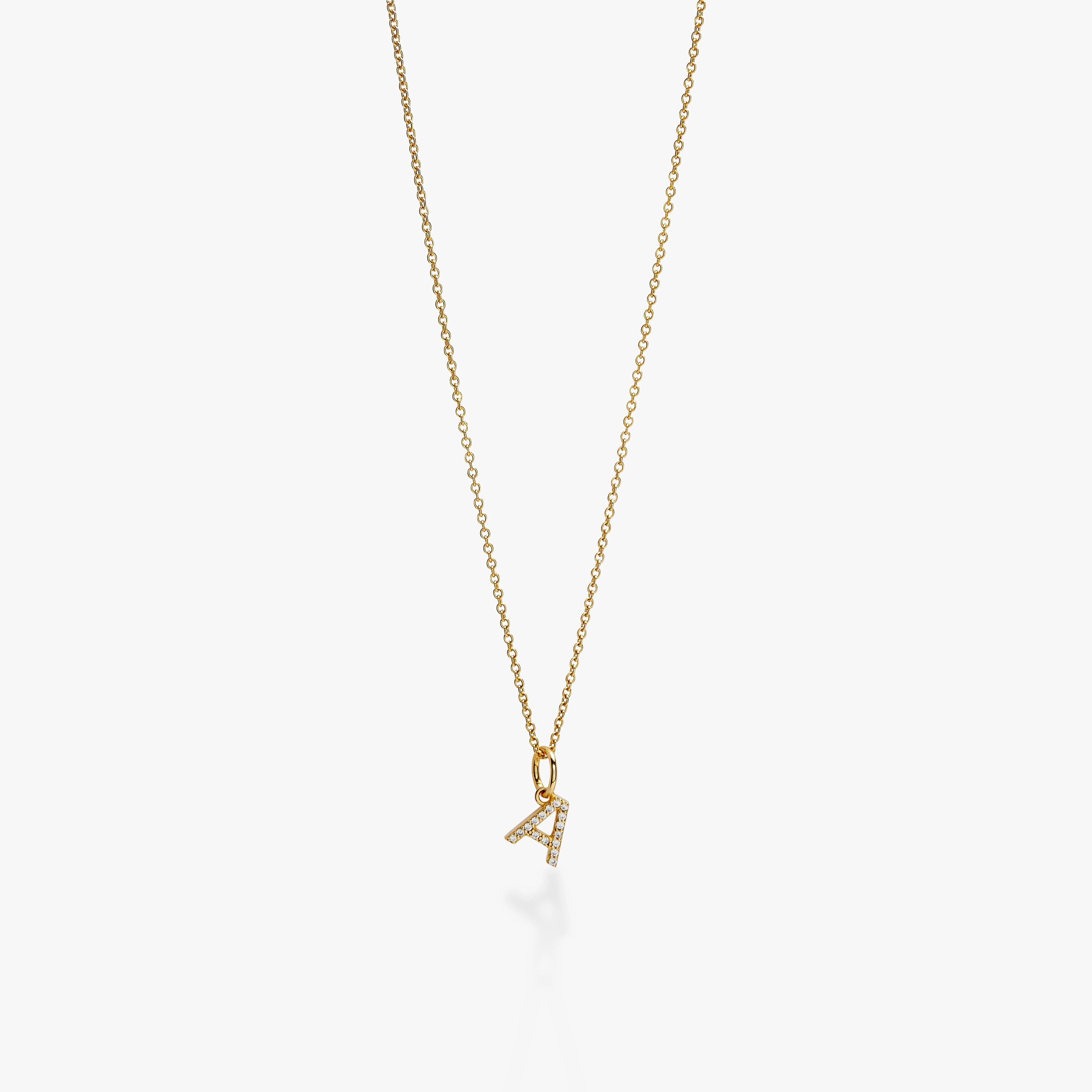 Mini Pavé Initial Charm Necklace | Tiny Tags (US)
