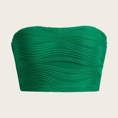 Summer Green St Patrick Day Ruched Crop Tube Slim Fit Base Top | SHEIN