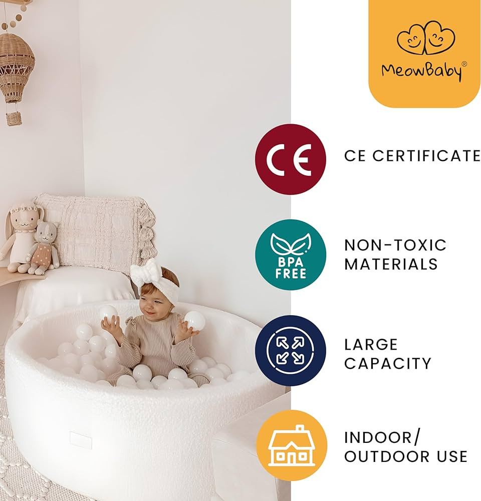 MEOWBABY Soft Foam Round Ball Pit with 200pcs 2.75 inch Balls for Babies & Toddlers - Baby Plaype... | Amazon (US)