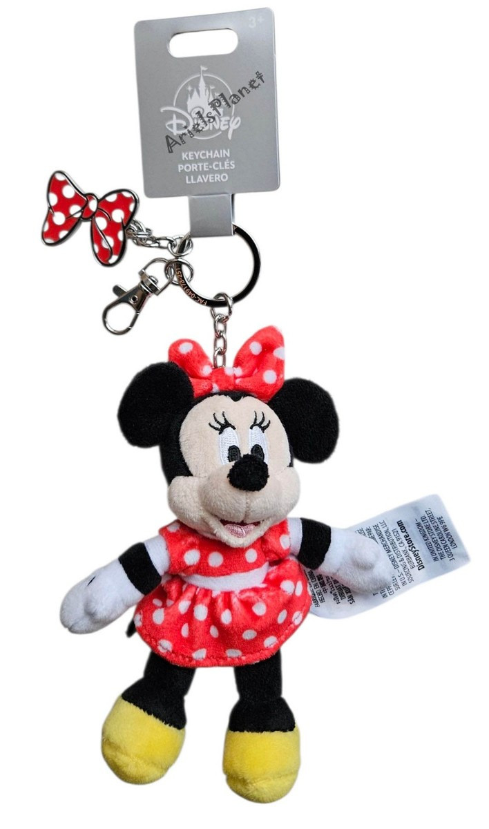 Disney Parks Minnie Mouse Bag Charm Keychain Plush | eBay US