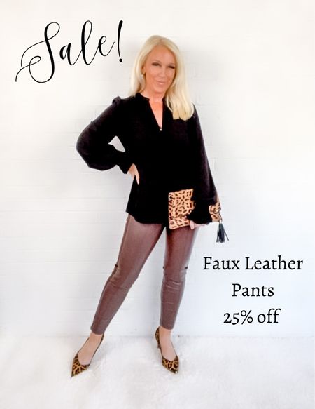 Faux leather pants are 25% off!

#LTKSeasonal #LTKSale #LTKFind