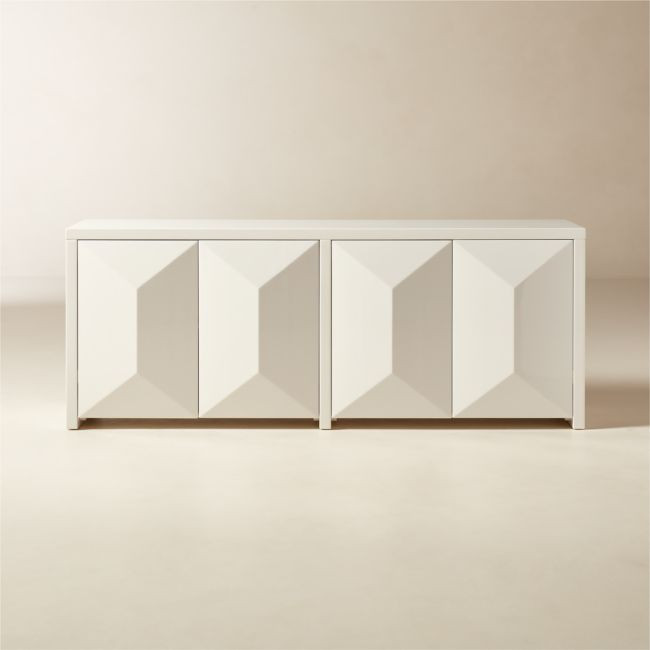 Cairo 72"" Warm White High-Gloss Lacquered Credenza | CB2