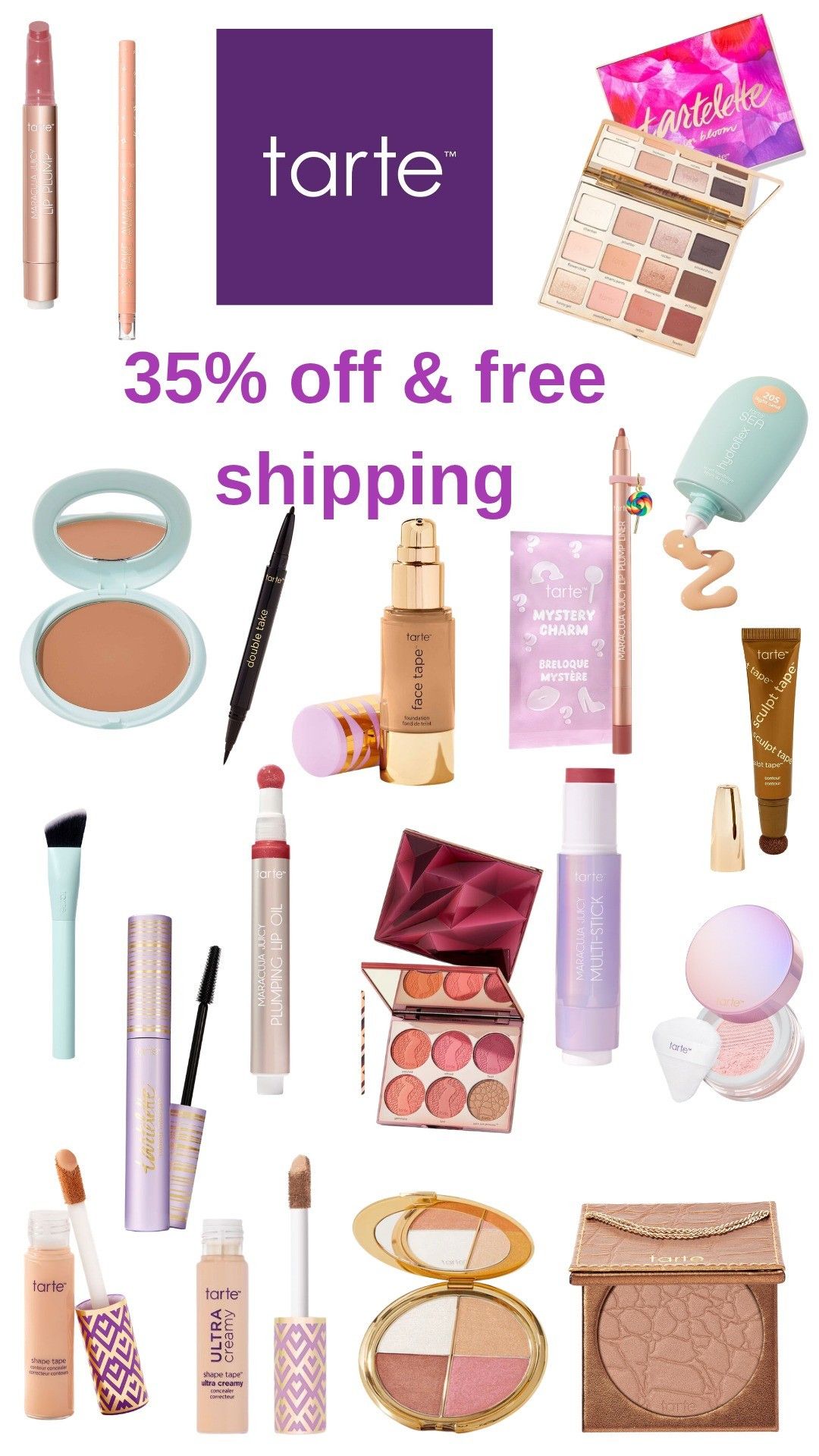 Tarte saleLip liner, lip gloss, lipstick, blush, foundation, powder, eyeshadow, eyeliner, sale, deals, deals alerts, spring colors, makeup, makeup brushes, 

