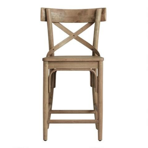 Bistro Distressed Wood Counter Stool | World Market
