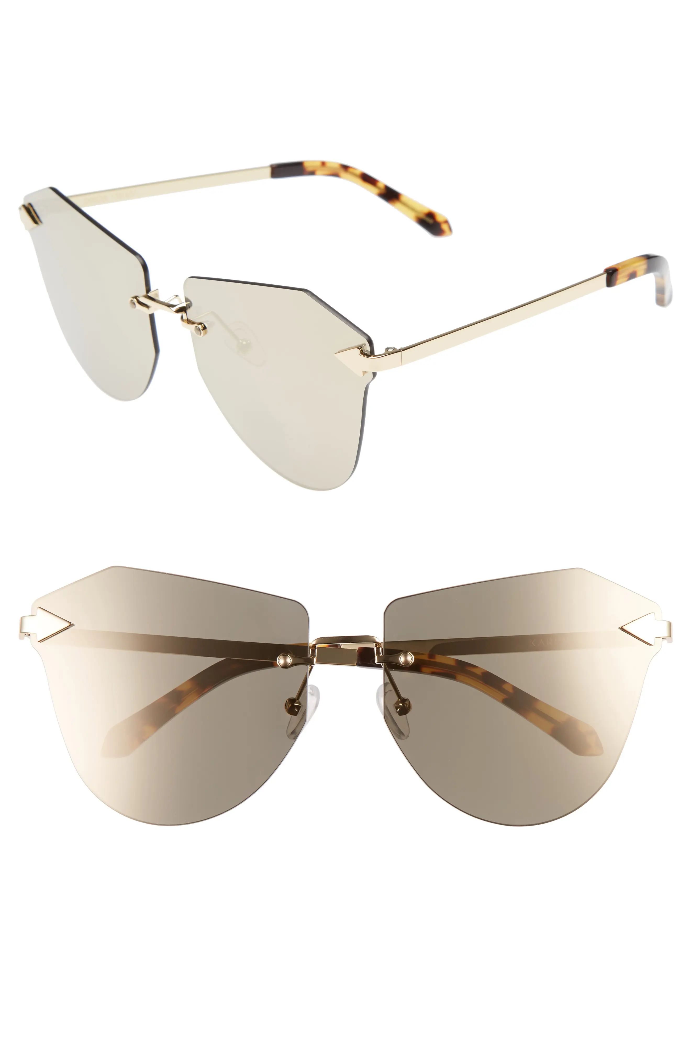 Dancer 58mm Rimless Mirrored Lens Sunglasses | Nordstrom