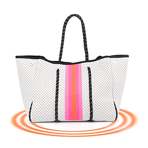 IBEE Large Neoprene Tote Bag for Women Big Womens Beach Pool Bag Foldable Shoulder Bag for Travel Vocation | Amazon (US)
