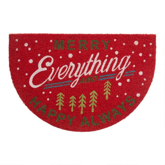 Red and Green Merry Everything Coir Doormat | World Market
