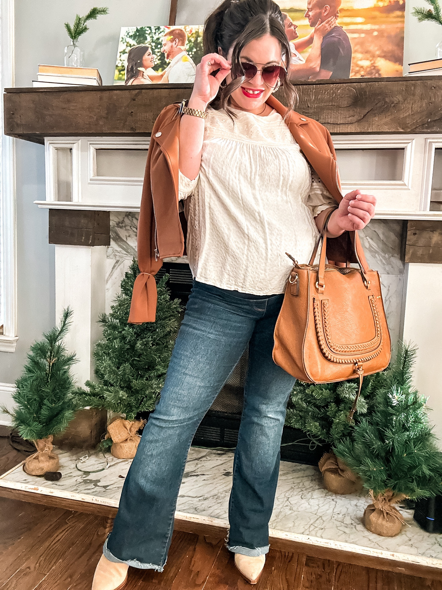 Look at me actually putting together an outfit! I loved these jeans pre-pregnancy so I had to grab them in maternity too…and they’re under $30! Top, bag, and booties are older but I linked similar styles.

#LTKStyleTip #LTKBump #LTKSeasonal