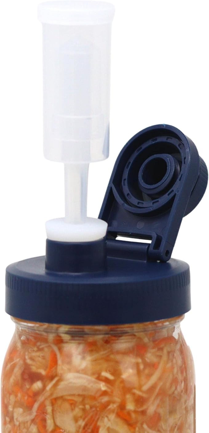 Brewing America Fermentation Kit Lids for Wide Mouth Mason Jars (Jars Not Included) Blue Fermenti... | Amazon (US)