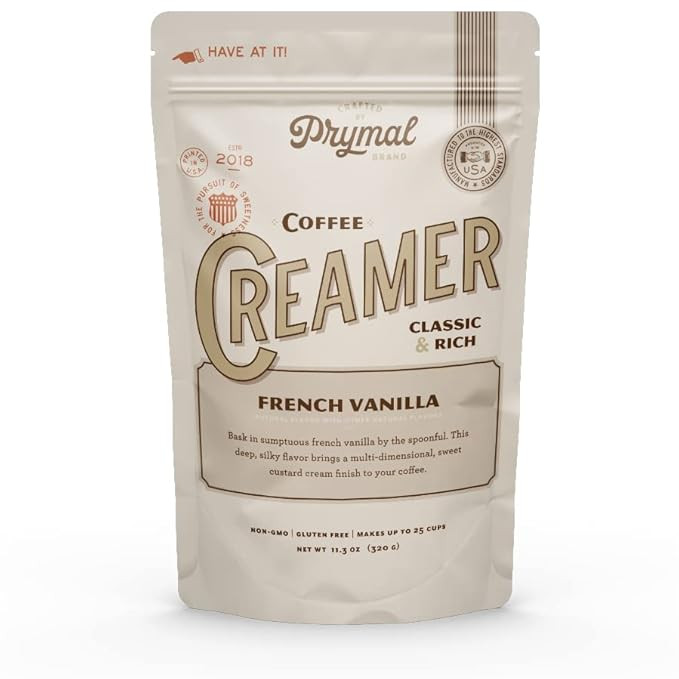 PRYMAL Coffee Creamer - Keto, Non Dairy, Sugar Free (French Vanilla) Natural, Non Refrigerated Po... | Amazon (US)