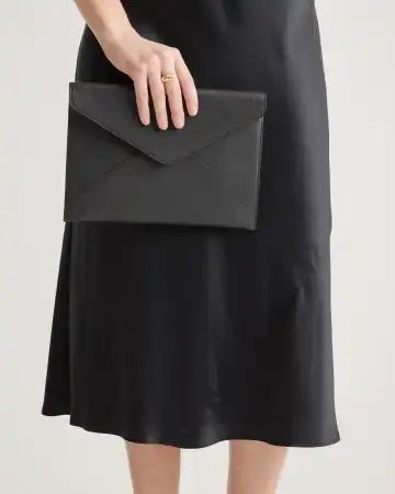 Italian Saffiano Leather Envelope Clutch | Quince