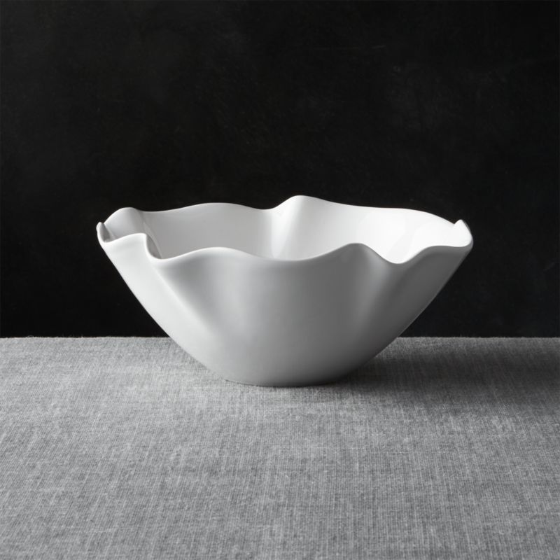 White Ruffle 11" Small Bowl + Reviews | Crate and Barrel | Crate & Barrel