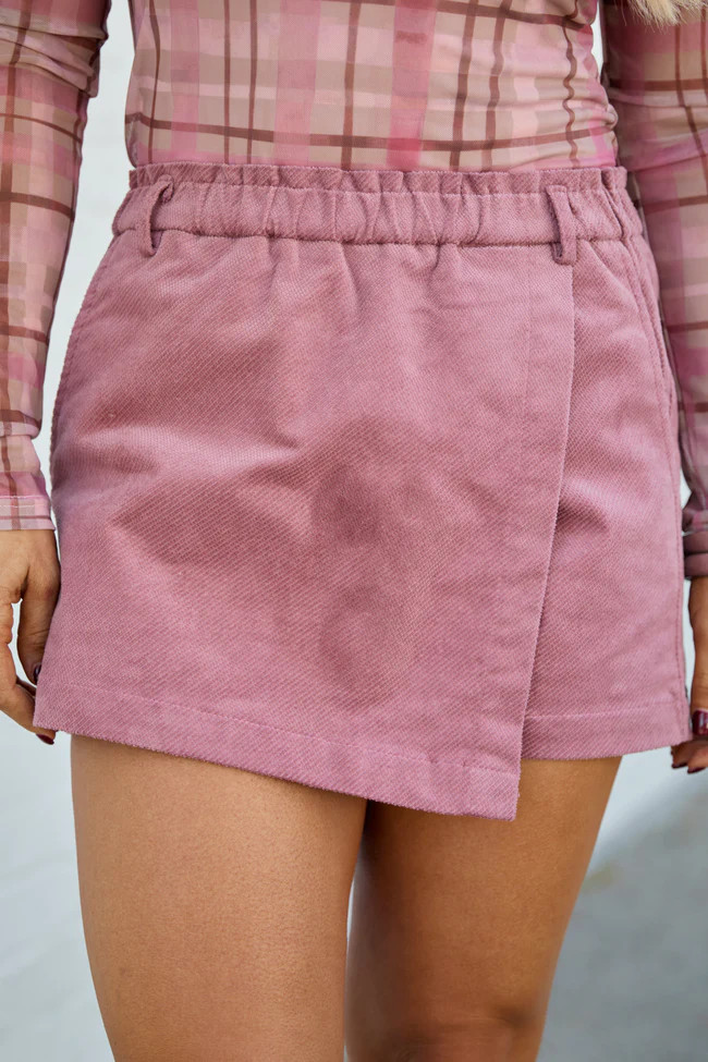 Brooke Mauve Corduroy Skort | Pink Lily