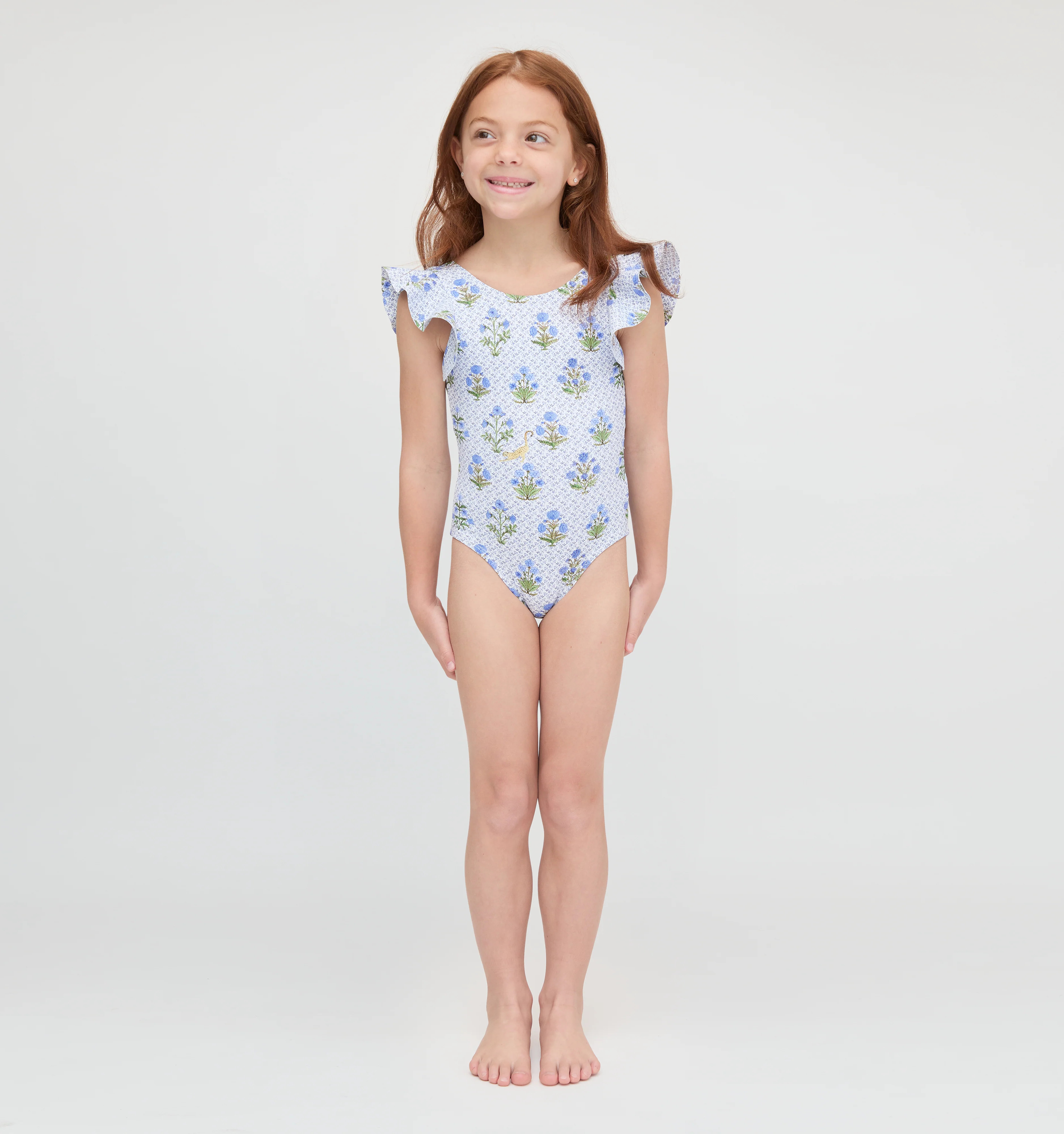 The Tiny Rosie Swimsuit - Blue Block Print | Hill House Home US