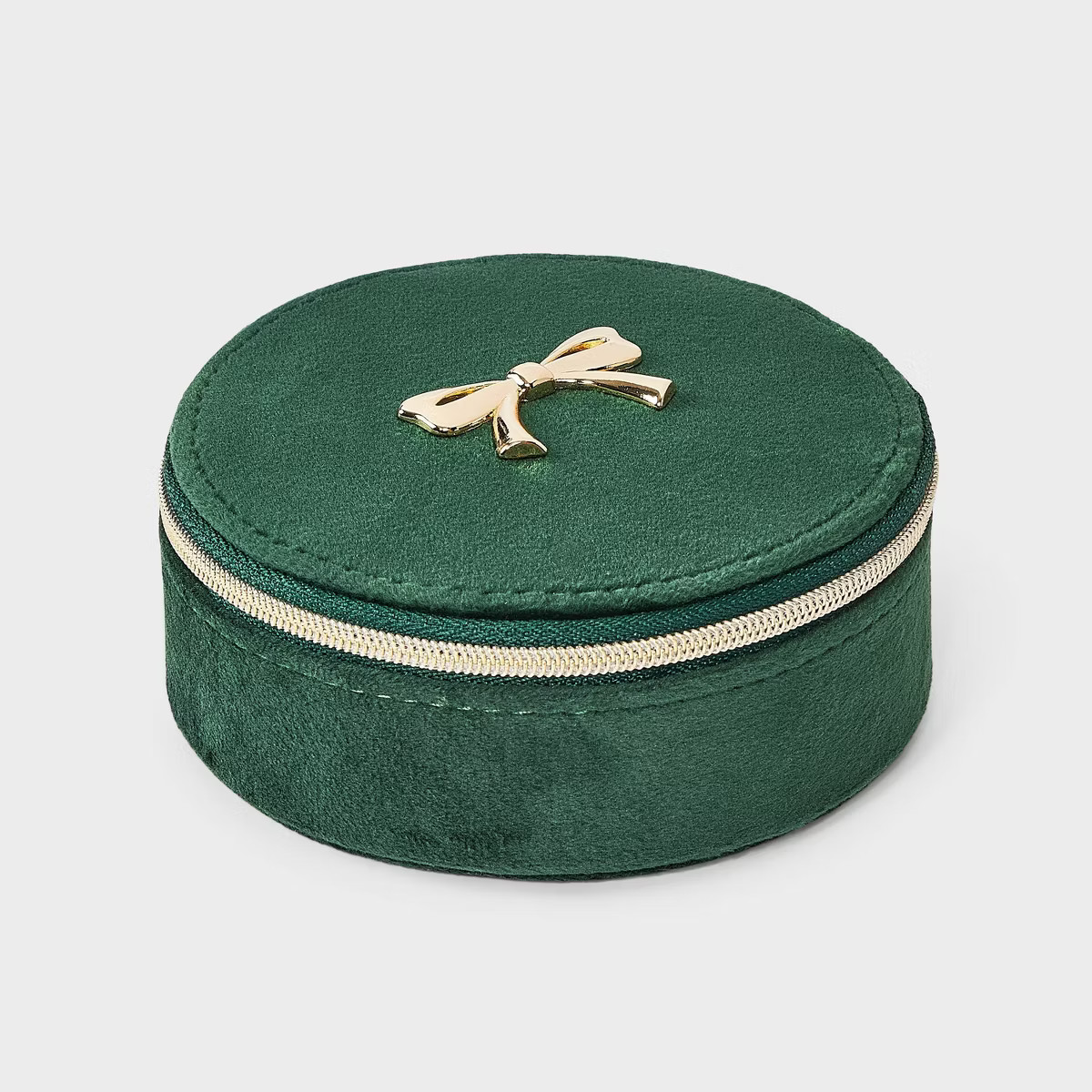 Round Travel Jewelry Organizer with Gold Bow - A New Day™ Green | Target