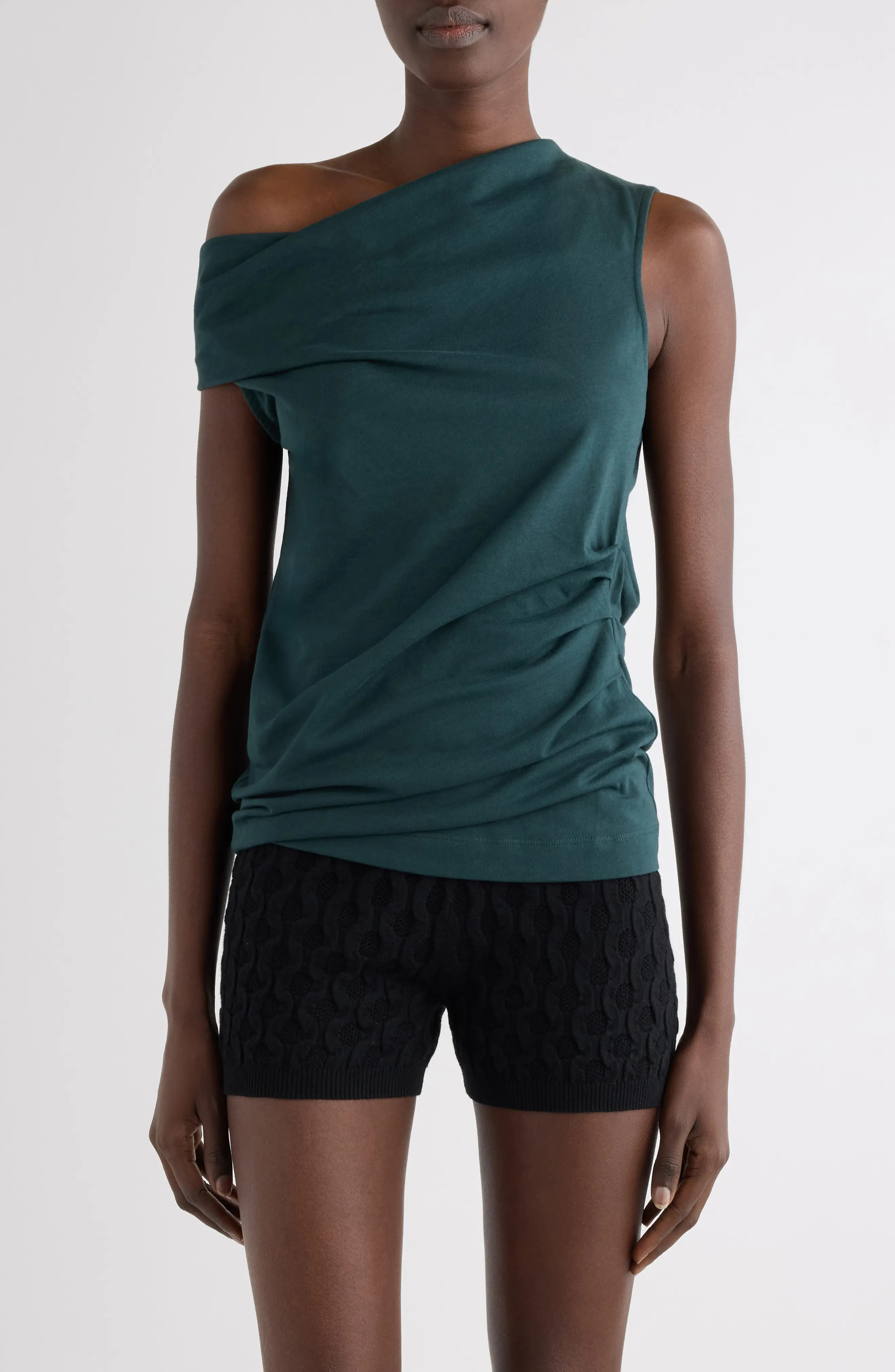 Dries Van Noten Draped Cotton Jersey One-Shoulder Top (Women) | Nordstrom | Nordstrom