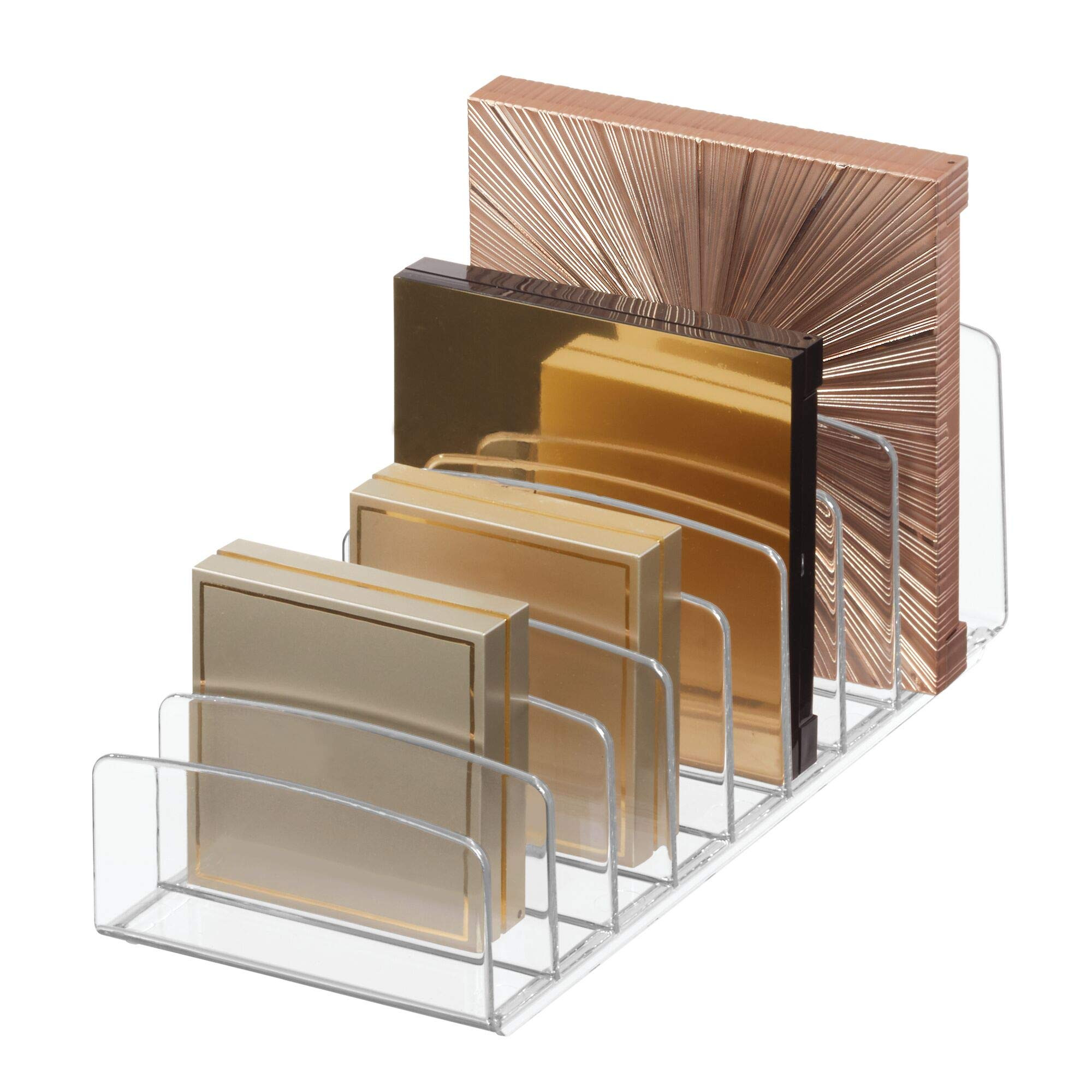 iDesign Clarity BPA-Free Plastic Divided Makeup Palette Organizer, 9.25" x 3.86" x 3.2", Clear | Amazon (US)
