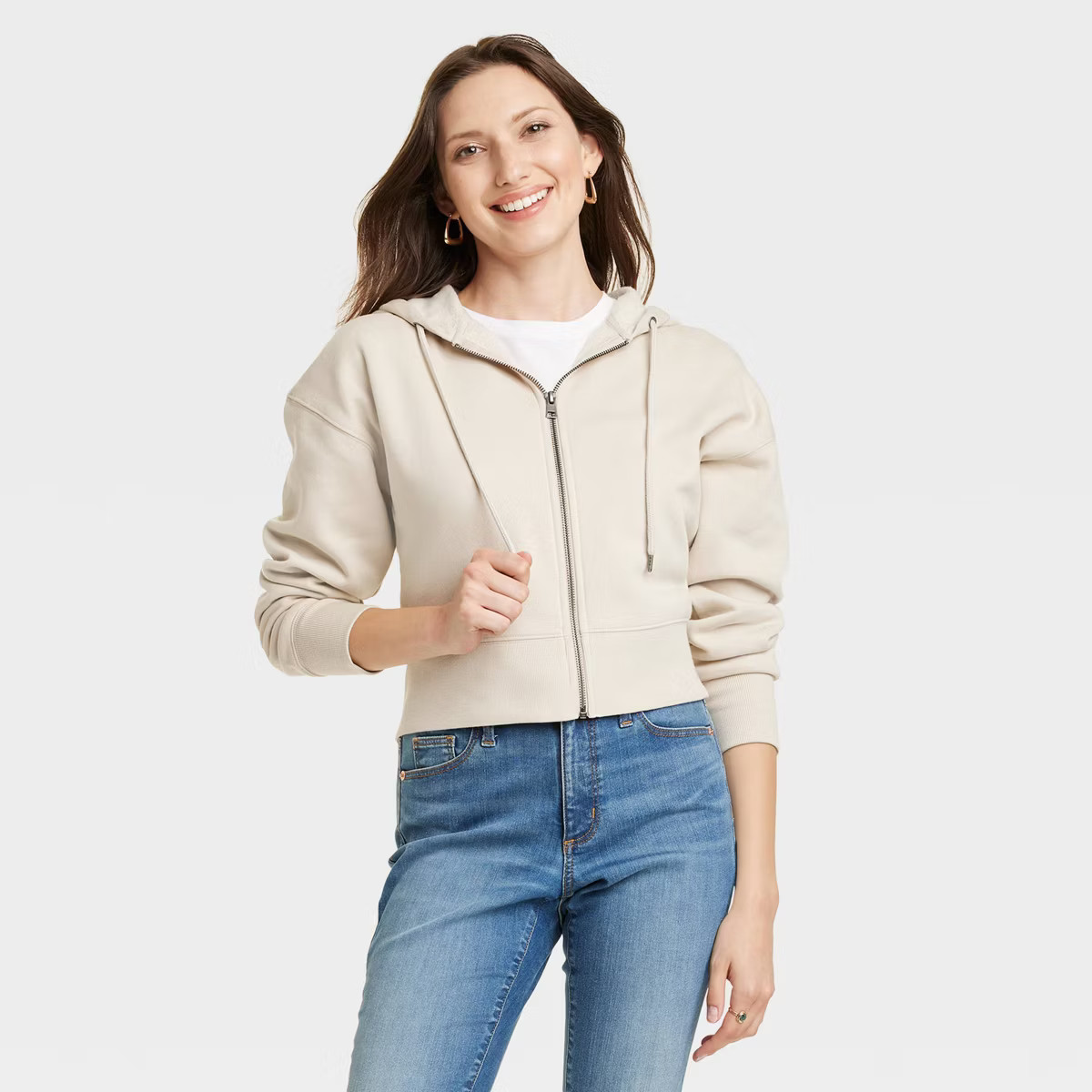Women's Cropped Zip-Up Sweatshirt - Universal Thread™ | Target
