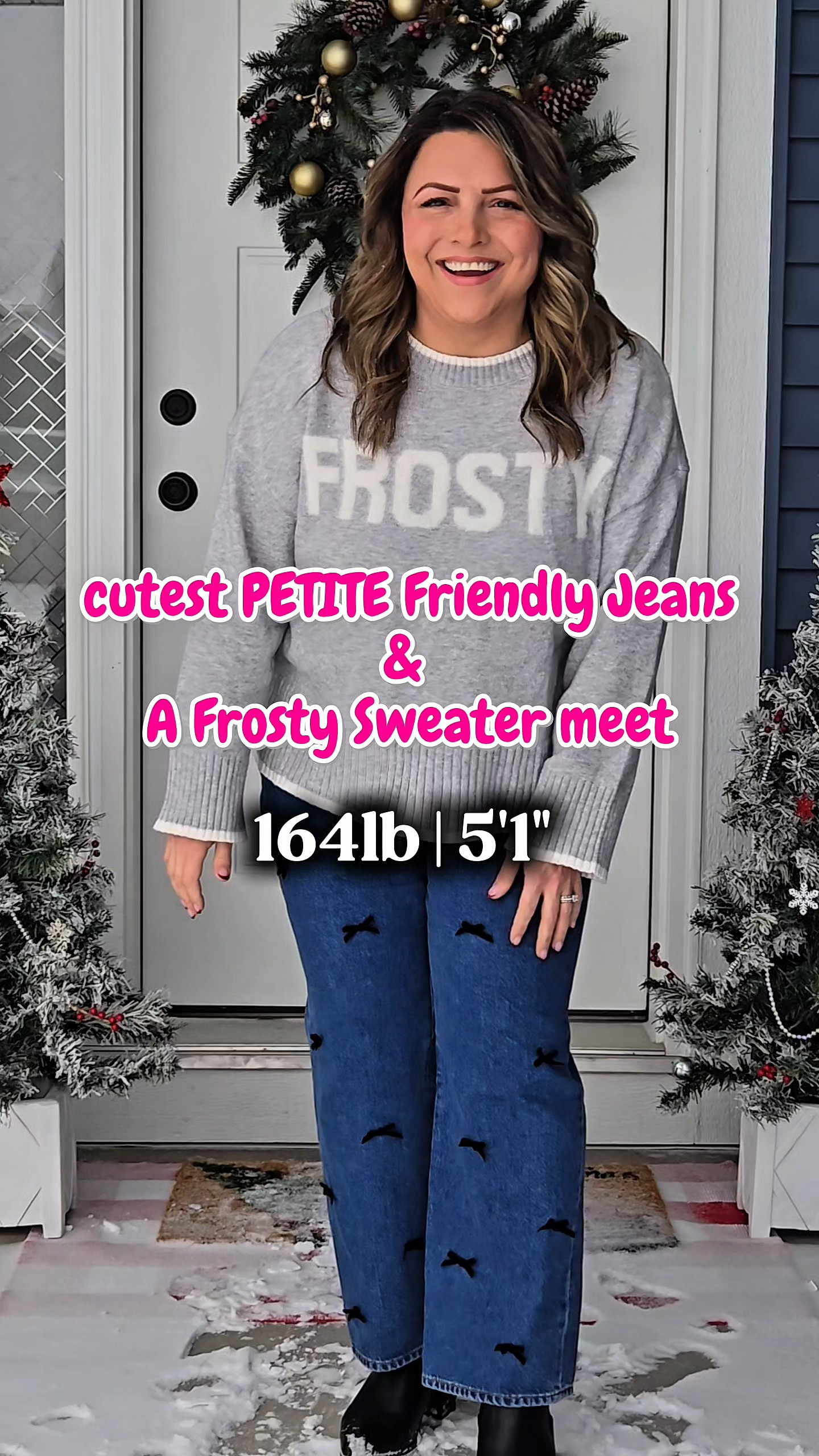 Cutest Petite friendly Jeans meet a Frosty Sweater

#LTKPlusSize #LTKPetite #LTKMidsize