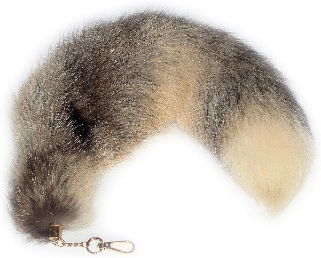 Luxe Fox Fur Tail Keychain - Fashion Accessory with Gold Clasp | Amazon (US)