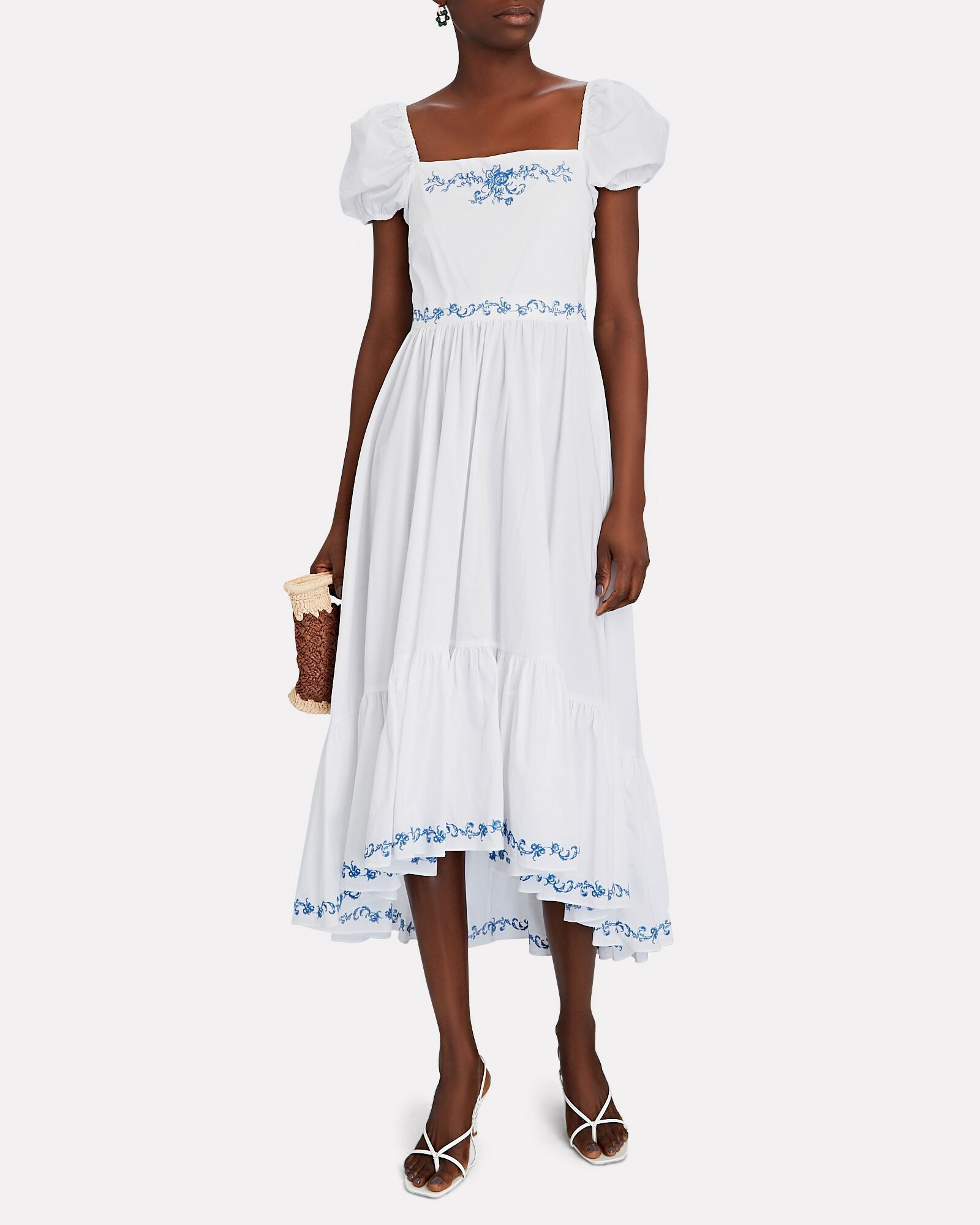 Hayden Embroidered Poplin Midi Dress | INTERMIX