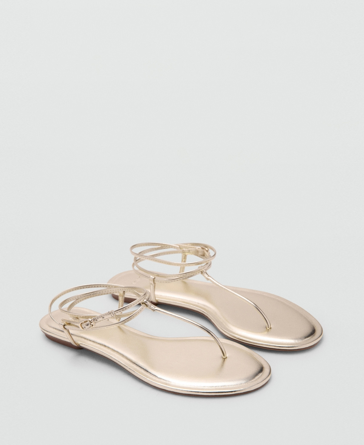Mango Women's Metallic Straps Sandals - Gold | Macy's