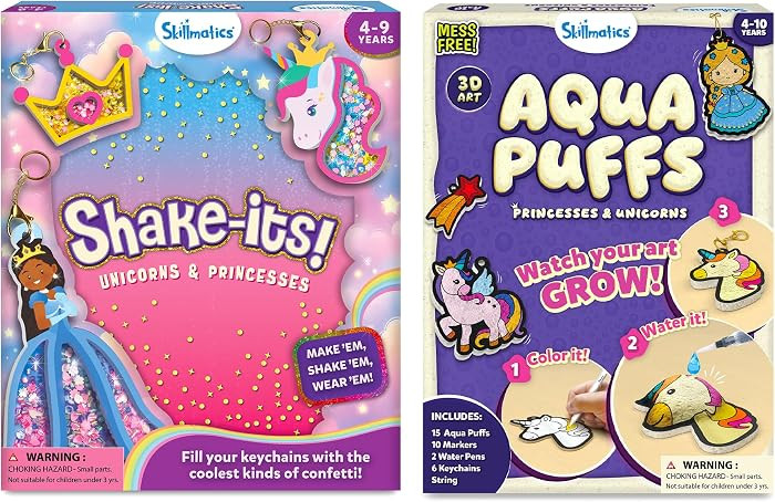Skillmatics Shake It's Unicorns & Princesses & Aqua Puffs Princesses & Unicorns Bundle, Art & Cra... | Amazon (US)