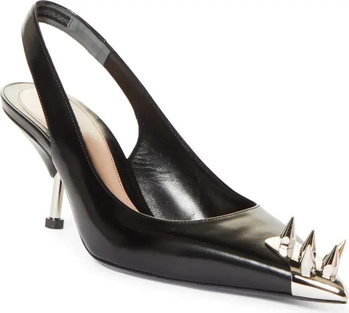 Alexander McQueen Punk Spike Pointed Toe Slingback Pump | Nordstrom | Nordstrom
