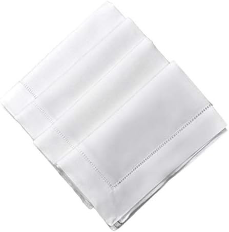 Bumblebee Linens White Linen Hemstitched Dinner Napkins Set of 4 20" X 20" Ladder Hem Stitch Clot... | Amazon (US)