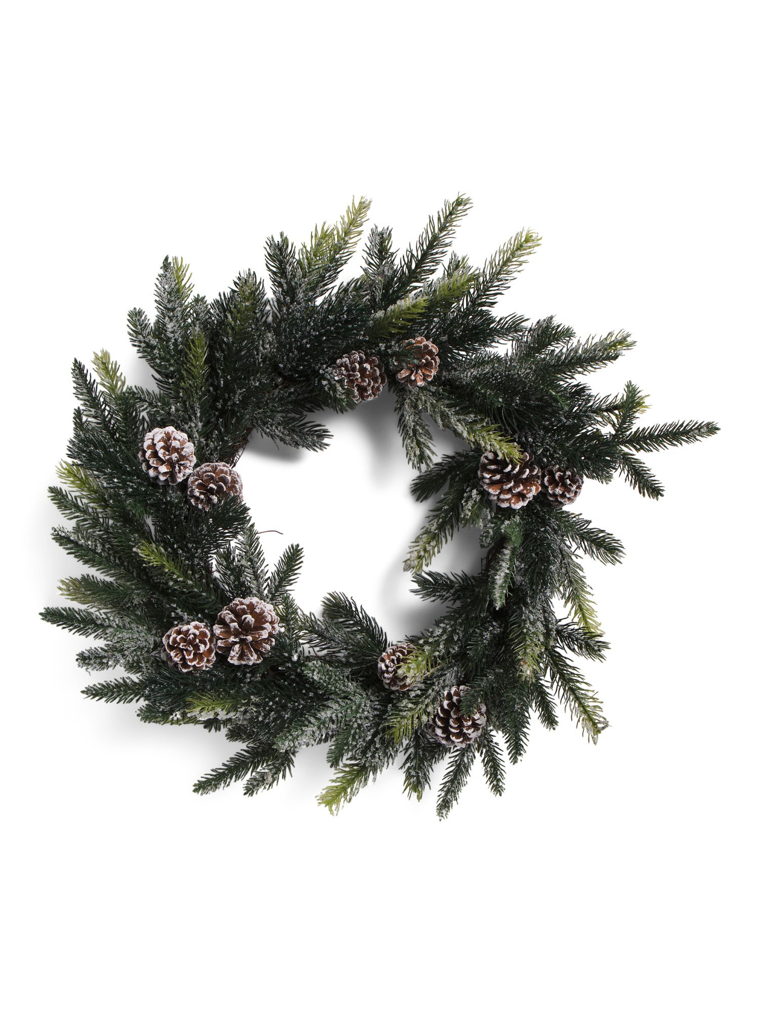 24in Frosted Pine Cone Wreath | TJ Maxx