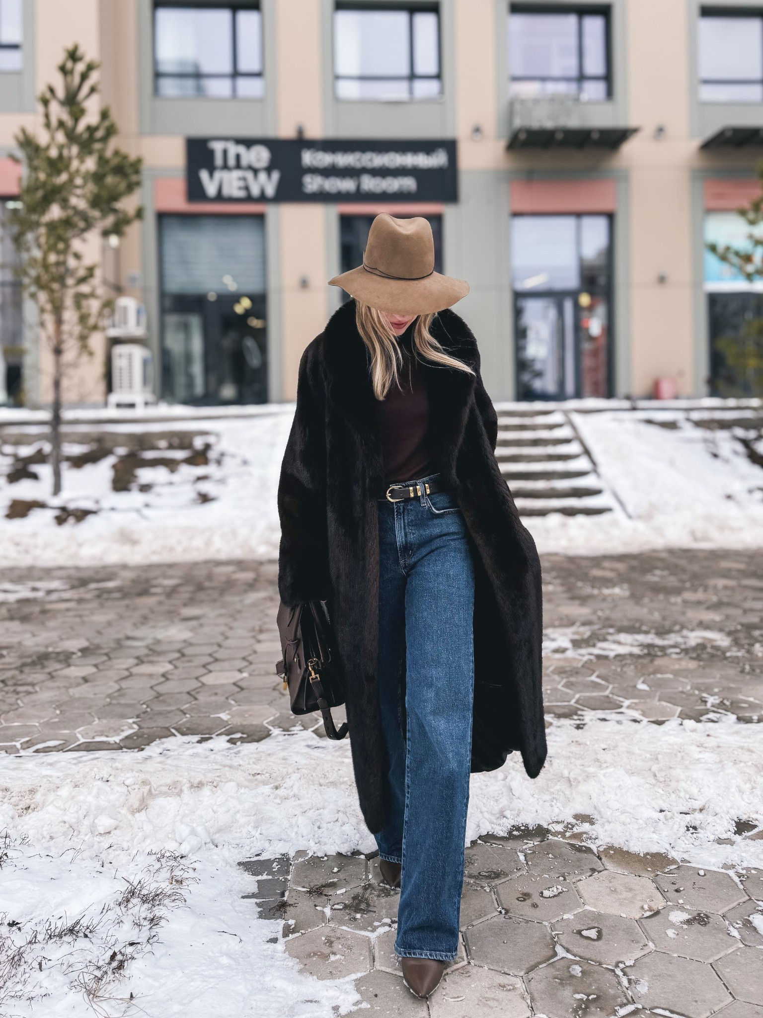 Dark brown fur coat, brown wool hat, long fur coat with jeans, AGOLDE straight leg jeans, chocolate brown coat, cozy winter outfit 

#LTKOver40 #LTKSeasonal #LTKSaleAlert