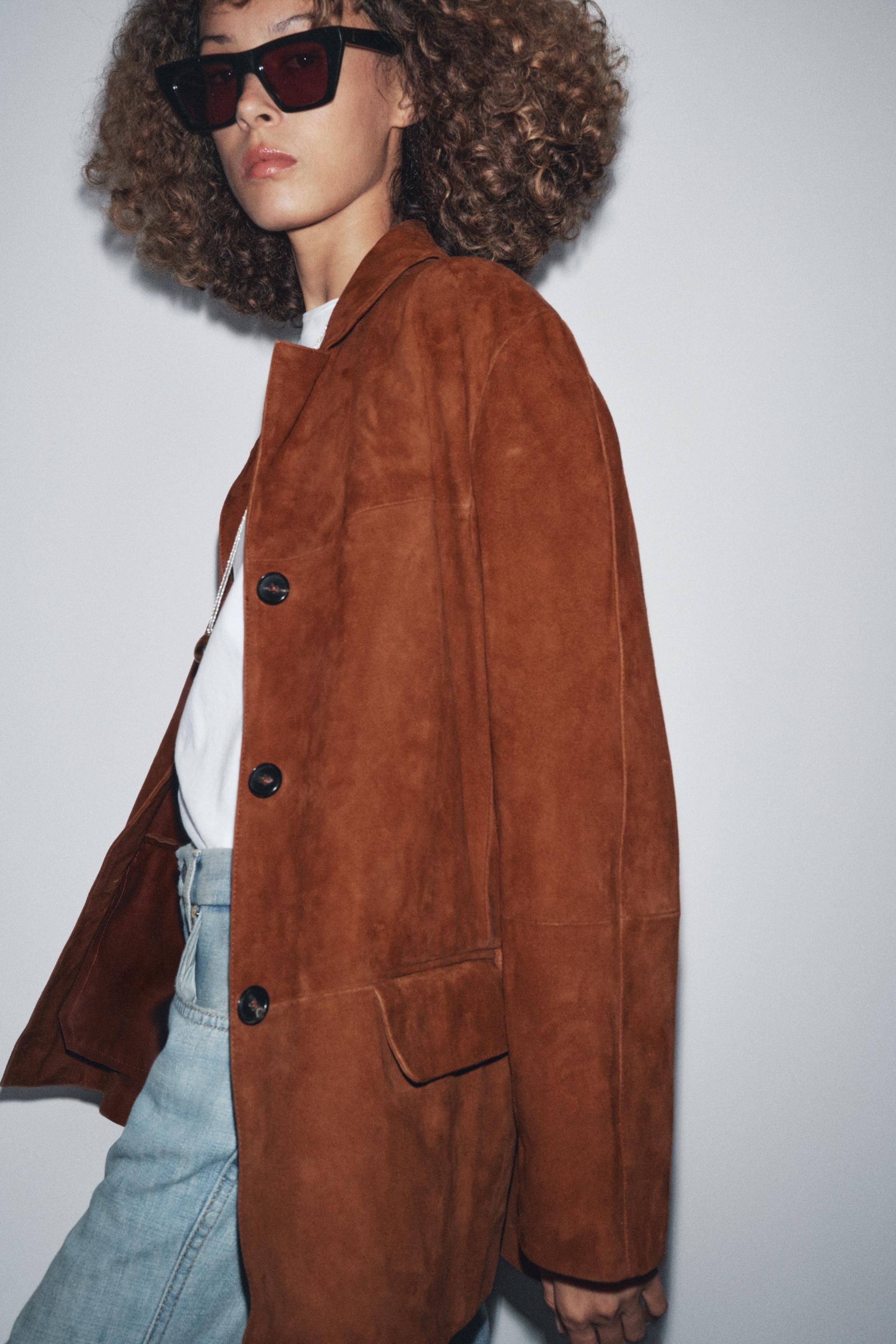 OVERSIZE-BLAZER AUS WILDLEDER ZW COLLECTION LIMITED EDITION | Zara DE