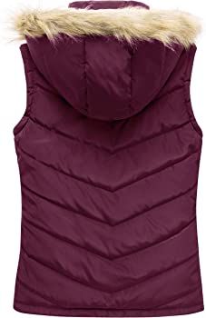 Wantdo Women's Thicken Winter Vest Quilted Warm Puffer Vest with Removable Fur Hood | Amazon (US)