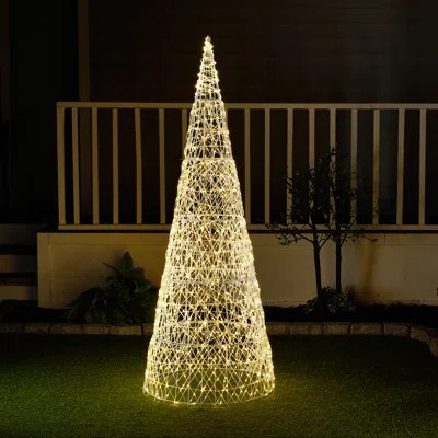 Twinkling 1450 LED Christmas Cone Tree with Warm White & Cold White Lights | Wayfair North America