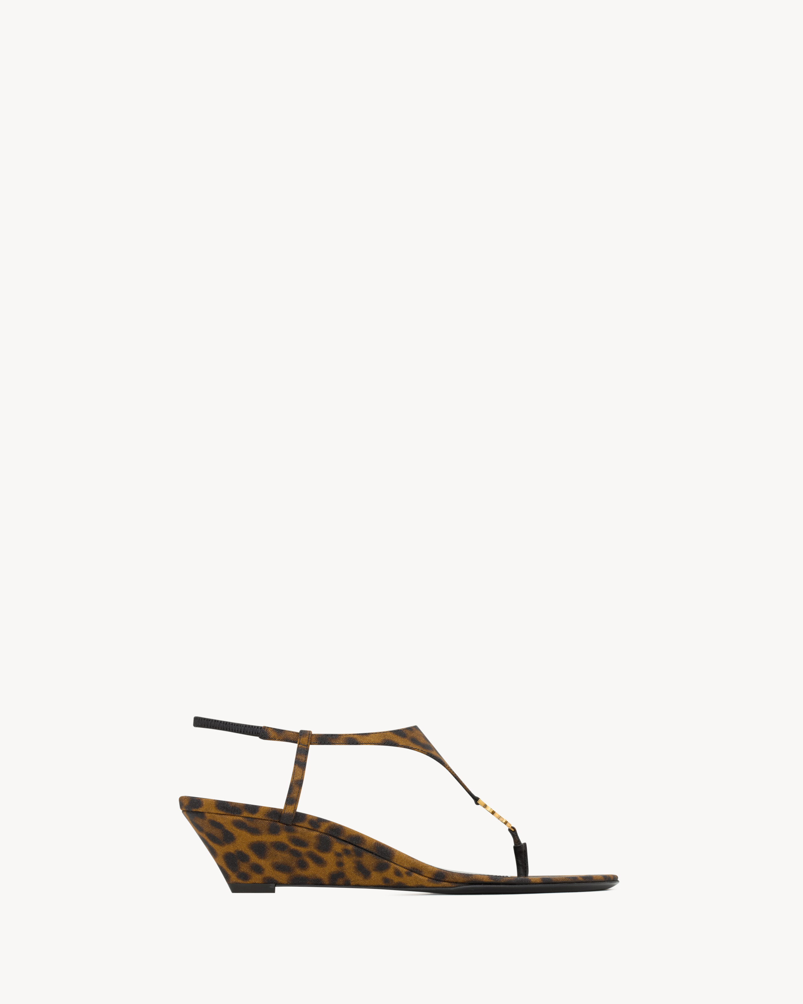 cassandra wedges in leopard grosgrain | Saint Laurent Inc. (Global)